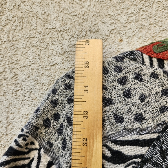 SOFT SURROUNDINGS Womens Cardigan Large Leaf Stitch Waterfall Wool Blend Autumn - Picture 8 of 11